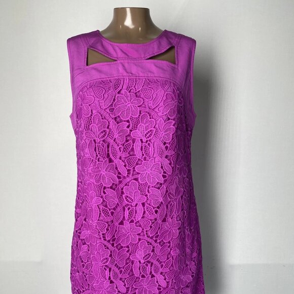Trina Turk Women’s Bev 2 Floral Lace Mini Dress – Violetta Purple – Size 6 - Picture 1 of 9